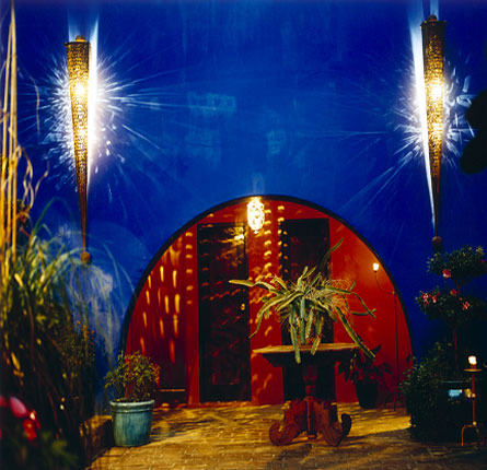 Blue Arch in Courtyard